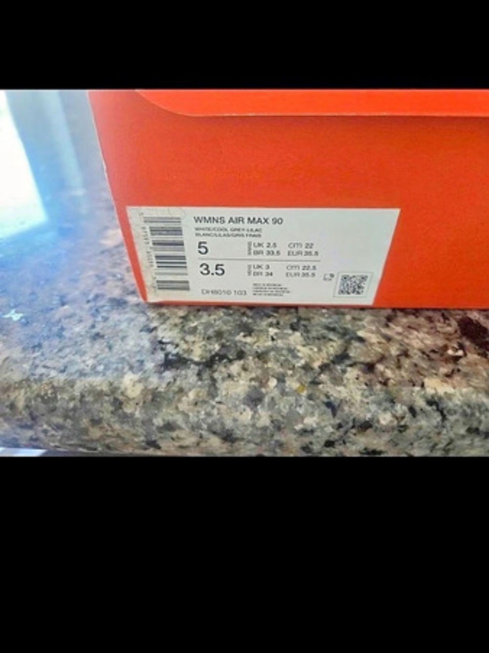 Nike Air Max 90 White & Pink Sneakers US 5W/3.5Y NWT